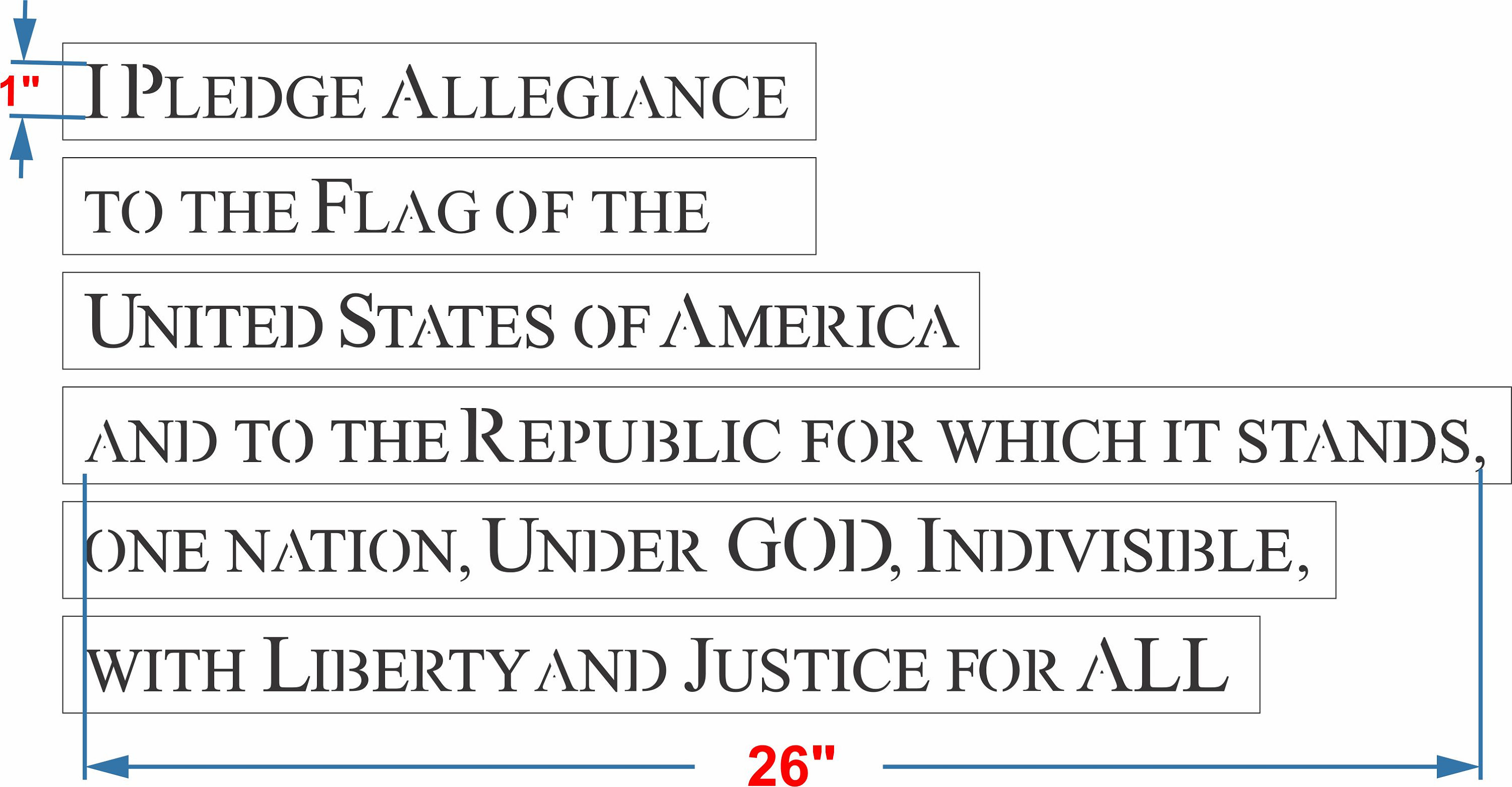 Pledge of Allegiance Reusable Stencil Kit, 1 Inch Letters - Paint Your ...