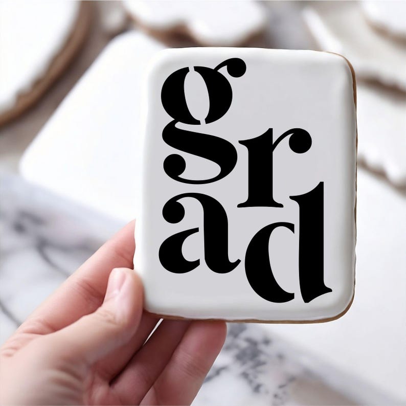 Grad Letters Cookies Grad Cookie Stencil, Royal Icing Cookie Template, Senior Graduate ...