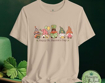 St Patrick's Day Tee, Gnomes Shirt, Happy St Patricks Day T-Shirt, Unisex Jersey, Holiday Gift, Green Clover Top