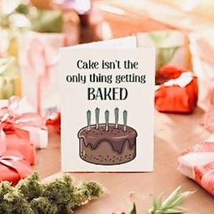 Tarjetas de cumpleaños en blanco, tarjeta para fumetas, tarjeta de felicitación horneada 420, tarjeta horneada para fumetas, tarjeta para fumetas, tarjeta de cumpleaños temática 420