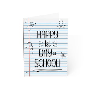 Blank Note Cards, First Day Of School Card,  Teacher Appreciation Card, School Year Card, Gift for First School Day