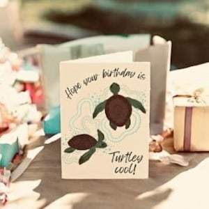 Blanko-Geburtstagskarten, Ozean-Geburtstagskarte, Schildkröte-Liebhaber-Geburtstagskarte, Schildkröte-ehrfürchtige Karte, Ozean-Thema-Geburtstagskarte