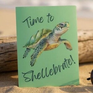 Tarjetas de notas en blanco, tarjeta de celebración, tarjeta de felicitación para amantes de las tortugas, tarjeta para amantes del océano, tarjeta de felicitación, tarjeta de celebración con temática oceánica