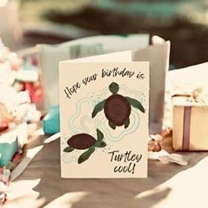 Tarjetas de cumpleaños en blanco, tarjeta de cumpleaños del océano, tarjeta de cumpleaños para amantes de las tortugas, tarjeta impresionante de tortugas, tarjeta de cumpleaños con temática del océano