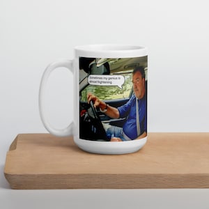 Jeremy Clarkson "Manchmal ist mein Genius fast erschreckend" Weißes Hochglanzbecher Geschenk