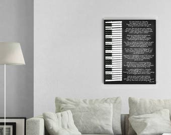 Poster Piano Man, cadeau de fan de Billy Joel, cadeau de fan de musique, affiche de paroles, affiche de musique, décoration musicale, art musical, cadeau de fan de musique