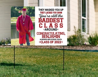 Graduate yard sign custom, Graduation lawn sign personalized, Graduation decorations, Senior gift, Class of 2022, Gift for graduate