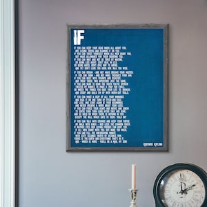 Si, poema de Rudyard Kipling, arte poético Si, regalo para hijo, regalo de graduación, regalo de boda para hijo, arte con cita inspiradora, regalo para el primer apartamento