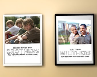 Brothers funny wall art, Brothers print decor, Funny boy mom gift, Custom brother gifts, boy mom gift printable