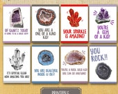 Geode lunch box notes, positive lunch box notes, tween lunch box notes, amethyst geode printable,  science printable