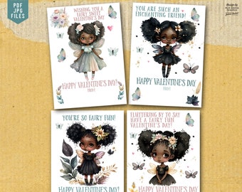 Fairy Valentine Cards, African American Valentines, Magical Valentines, DIY Valentines, Unique Valentines