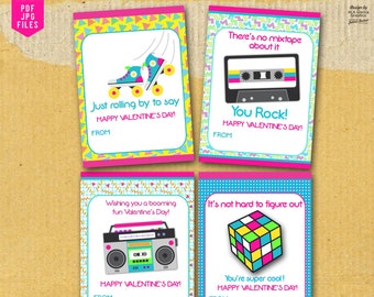 80s theme Valentine Cards, 1980s Valentine, Boom box Valentine Cards, Mix tape Valentine Cards, DIY Valentines, Unique Valentines