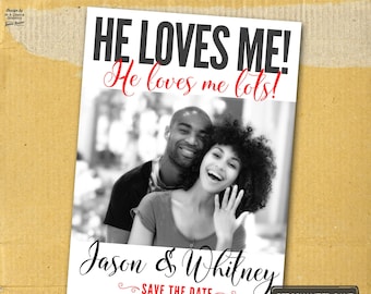 Wedding Save the Date Card, Printable save the date card, Unique Save the Date Card, Engagement Photo card