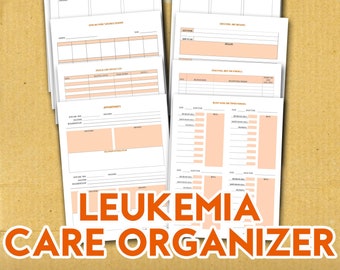 Leukemia Care Organizer, Cancer Care Forms, Cancer Care Organizer, Cancer Care Binder, Cancer Care Planner,  Caregiver Gift