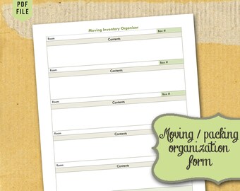 Verhuisformulier, organisator slaapzaalverpakking, verhuisbenodigdheden, essentiële slaapzaal, verhuisplannerpagina, benodigdheden voor doe-het-zelfverhuizing
