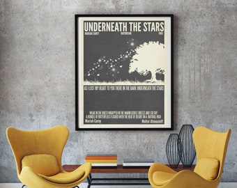 Underneath the Stars, Mariah Carey poster, Mariah Carey wall art, Mariah Carey fan gift, Mariah Carey decor, Lambily gift