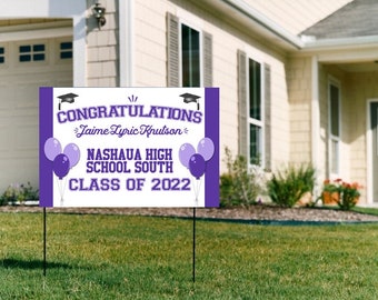 Graduation yard sign custom, Senior lawn sign personalized, Graduation decorations, Senior gift, Class of 2022 sign, Gift for graduate