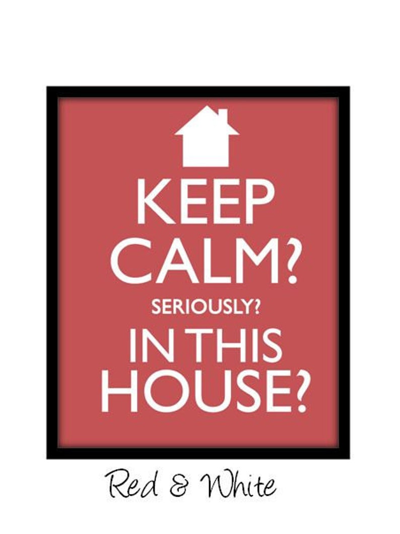 Keep calm and carry on spin off, Keep calm funny spin off, kitchen decor, kitchen art, crazy house decor, chaos decor image 2