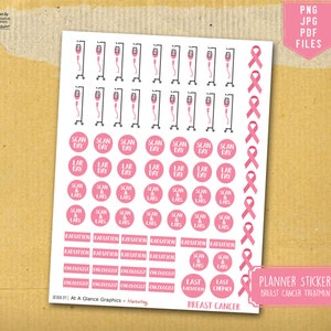 Breast Cancer Planner Stickers, Cancer Treatment stickers, Breast Cancer treatment, cancer patient gift,  Caregiver Gift