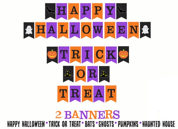 Happy Halloween Printable Banner Halloween Party Banner - Etsy