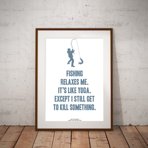 Kunst aan de muur vissen, parken en recreatie kunst aan de muur, grappige visserij kunstprint, visser cadeau, cadeau vissen minnaar, cadeau voor hem,