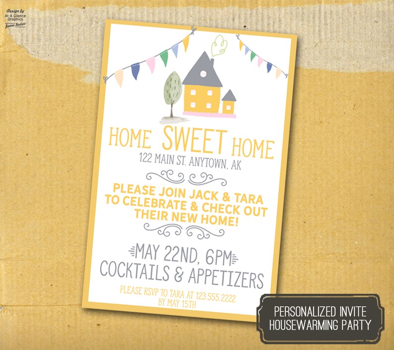 Housewarming Party Invite New Home Party Invitation Cute Etsy