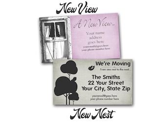 Moving Announcement, new address card, address change card, unique moving card, moving card,