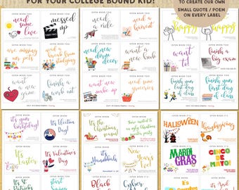 Open When 84 labels with quote for College student, open when labels for gifts, letters or gift cards