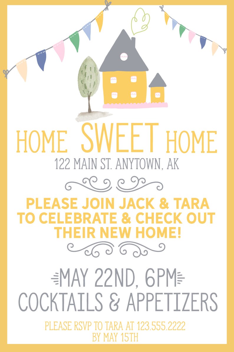 Housewarming Party Invite New Home Party Invitation Cute Etsy