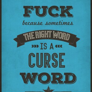 Adult Humor gift, adult humor decor, swearing print, digital Image Poster, eff Word poster, image 5