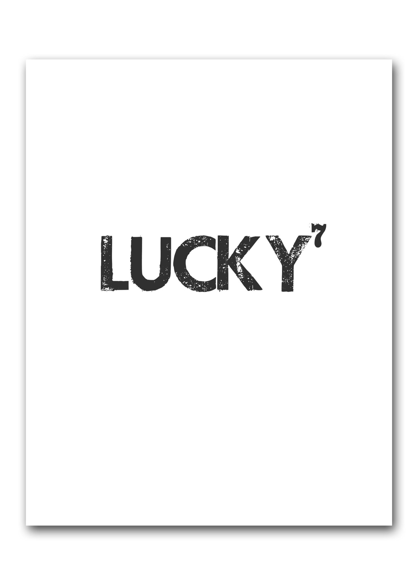 Lucky Wall Art Print Positive Wall Art Word Wall Art Etsy Denmark