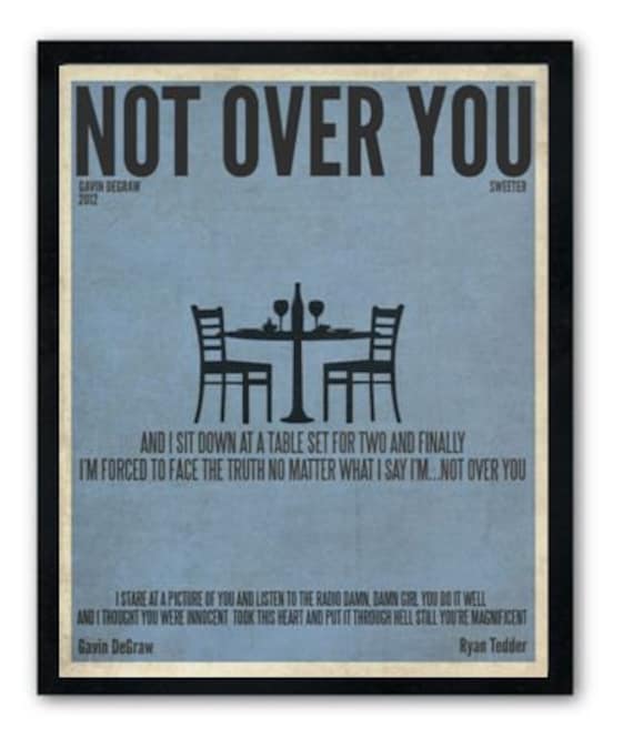Not Over You Gavin DeGraw DIGITAL IMAGE Poster Music Not Over You Gavin DeGraw DIGITAL IMAGE Poster Music