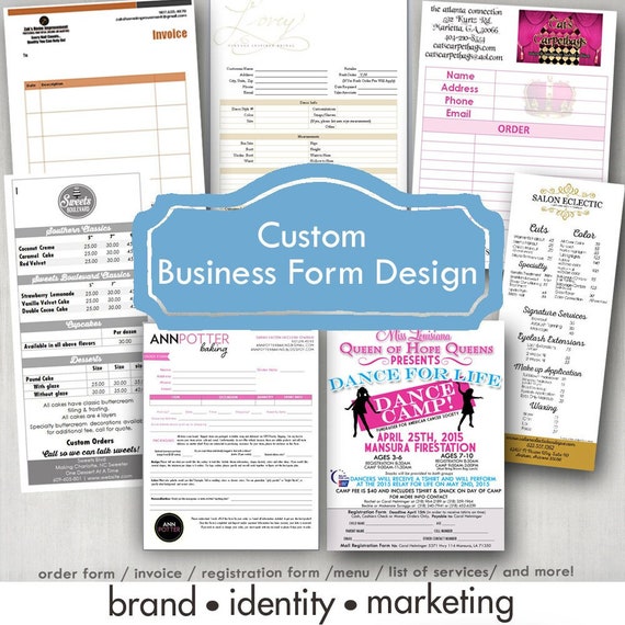 Custom Business Form Design Order Form Design Invoice | Etsy