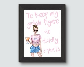 Funny Gym sign,  Funny Bar sign, Bar wall decor, Funny art print, Funny wall decor, funny gift for BFF, unique funny gift