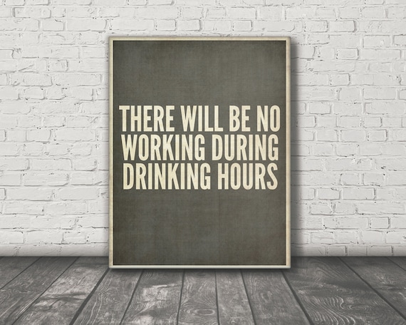 Drinking Hours wall art, Home Bar wall art, Alcohol wall art, Funny art print, Cocktail art print, Drinking gift, Alcohol gift