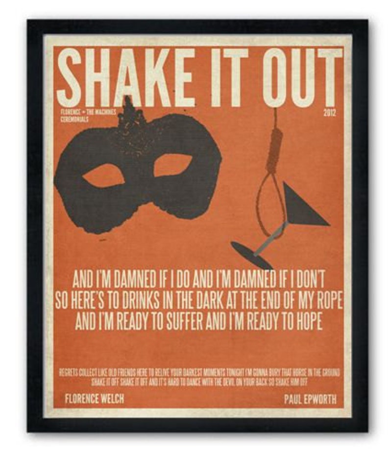 Shake It Out, Florence and The Machine, Music art, Song art, Studio decor, Music fan gift, Florence and the Machine fan gift image 2