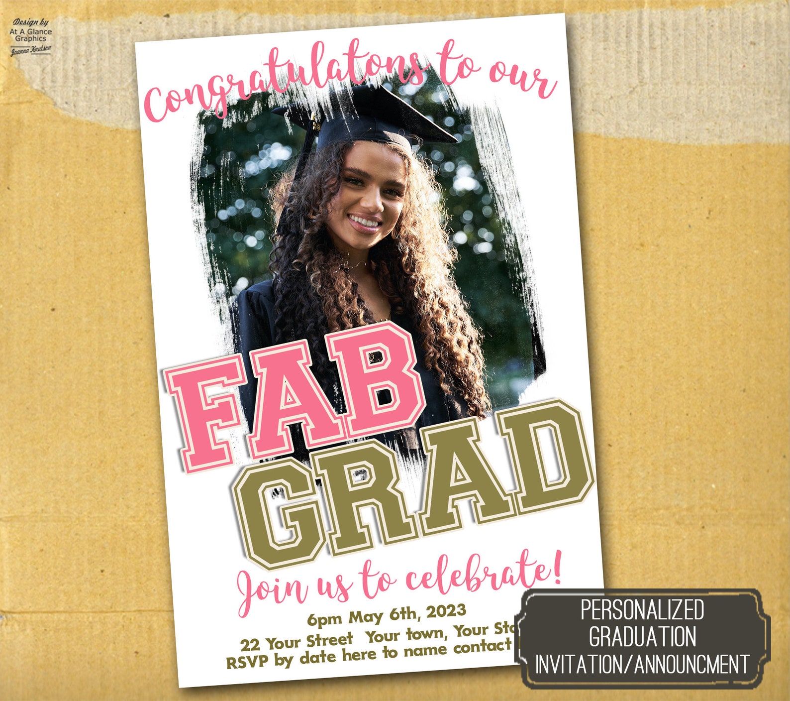 Uab Grad Invitations Fab Grad Graduation Invite, Unique Graduation Invitation, Photo ...