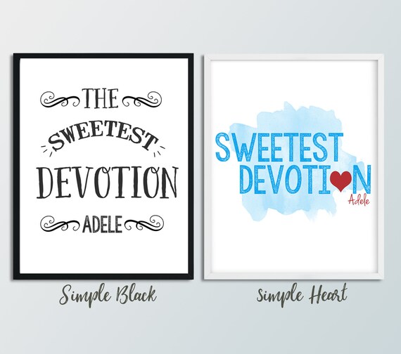Sweetest Devotion Adele Digital Image Poster Music Etsy