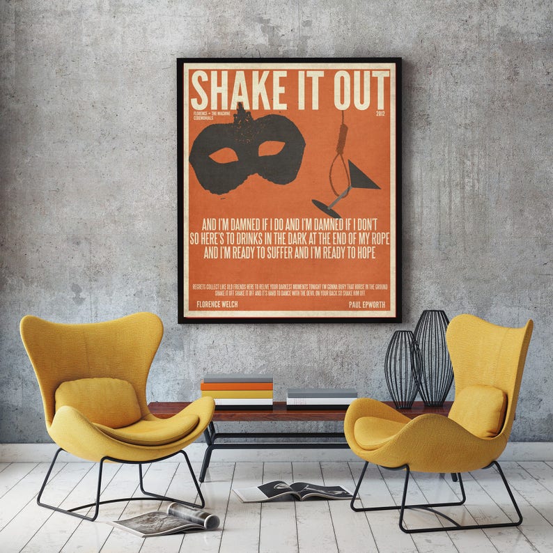 Shake It Out, Florence and The Machine, Music art, Song art, Studio decor, Music fan gift, Florence and the Machine fan gift image 1