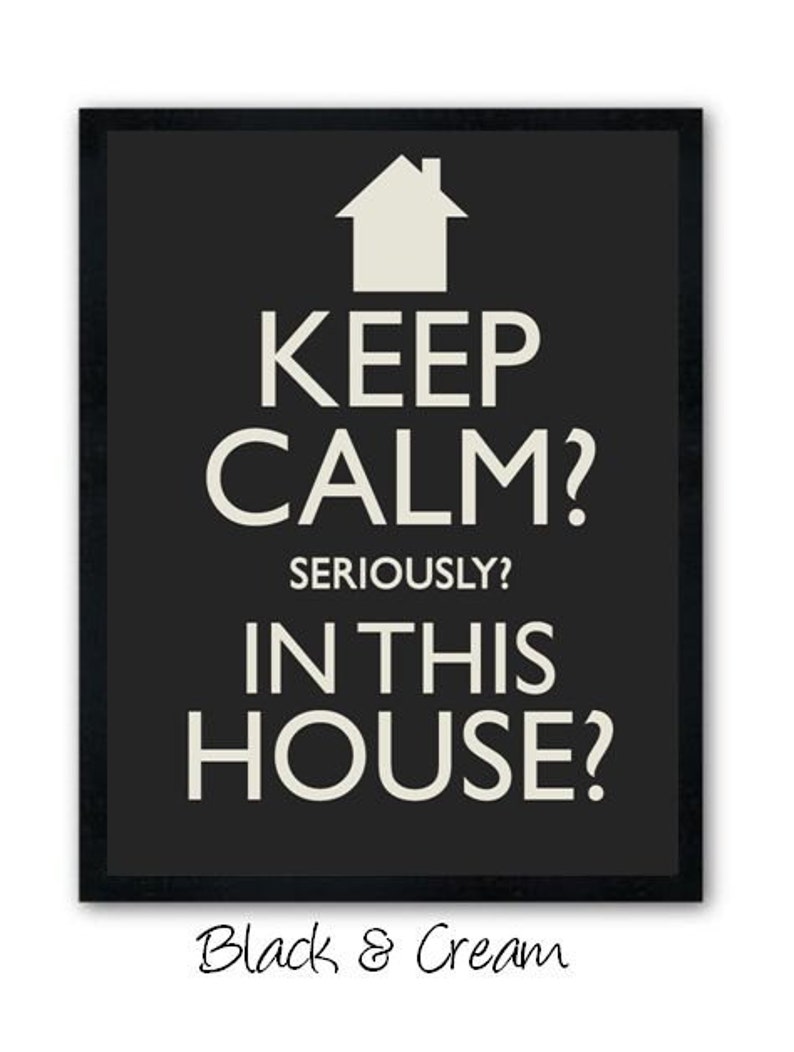 Keep calm and carry on spin off, Keep calm funny spin off, kitchen decor, kitchen art, crazy house decor, chaos decor image 3