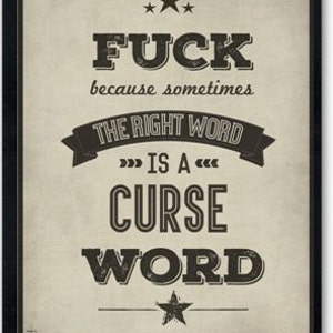 Adult Humor gift, adult humor decor, swearing print, digital Image Poster, eff Word poster, image 2