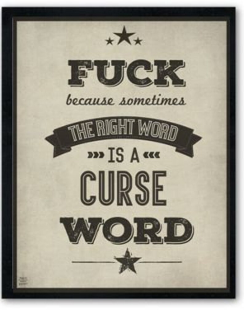 Adult Humor gift, adult humor decor, swearing print, digital Image Poster, eff Word poster, image 2