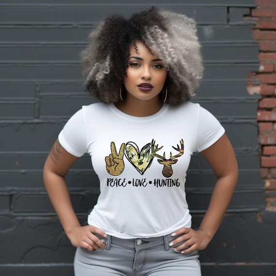 Peace Love Camo Deer Hunting PNG、昇華デザイン（デジタル 