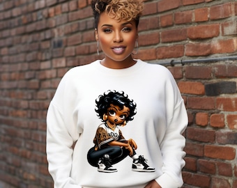 African American Betty Boop PNG, DTF T-Shirt (Digital Download)