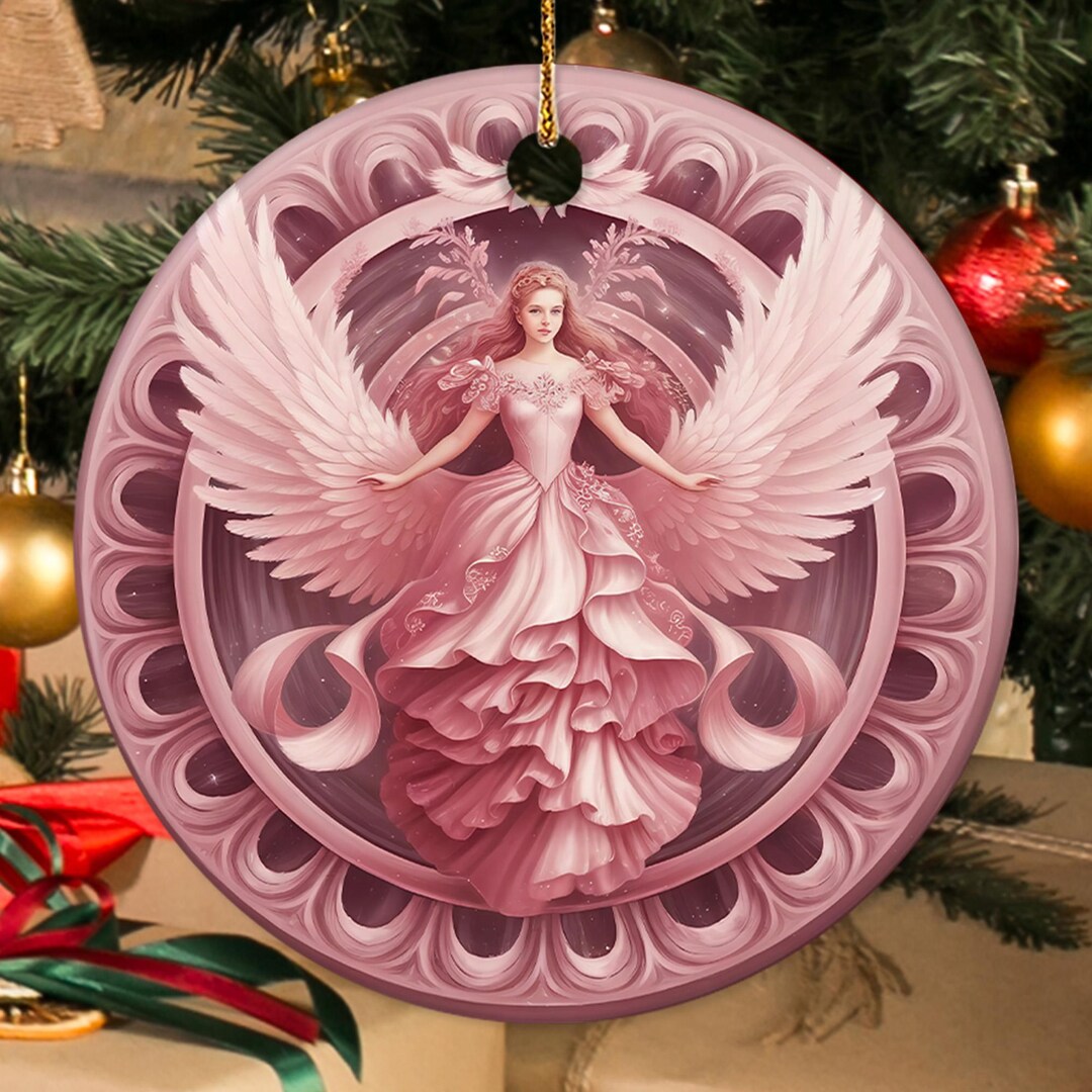 Pink Angel Christmas Ornament Elegant Holiday Tree Decoration Etsy — free download