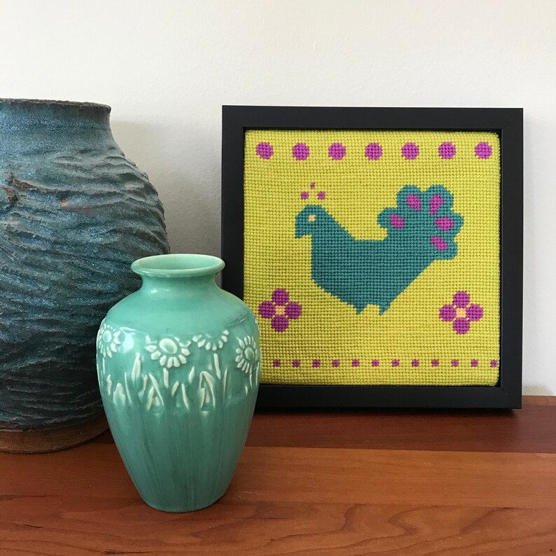 Modern Beginner Needlepoint Kit Whimsical Bird Printed Canvas Etsy