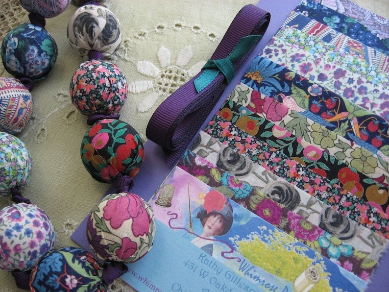 Liberty of London Fabric Bead Necklace DIY Kit Etsy