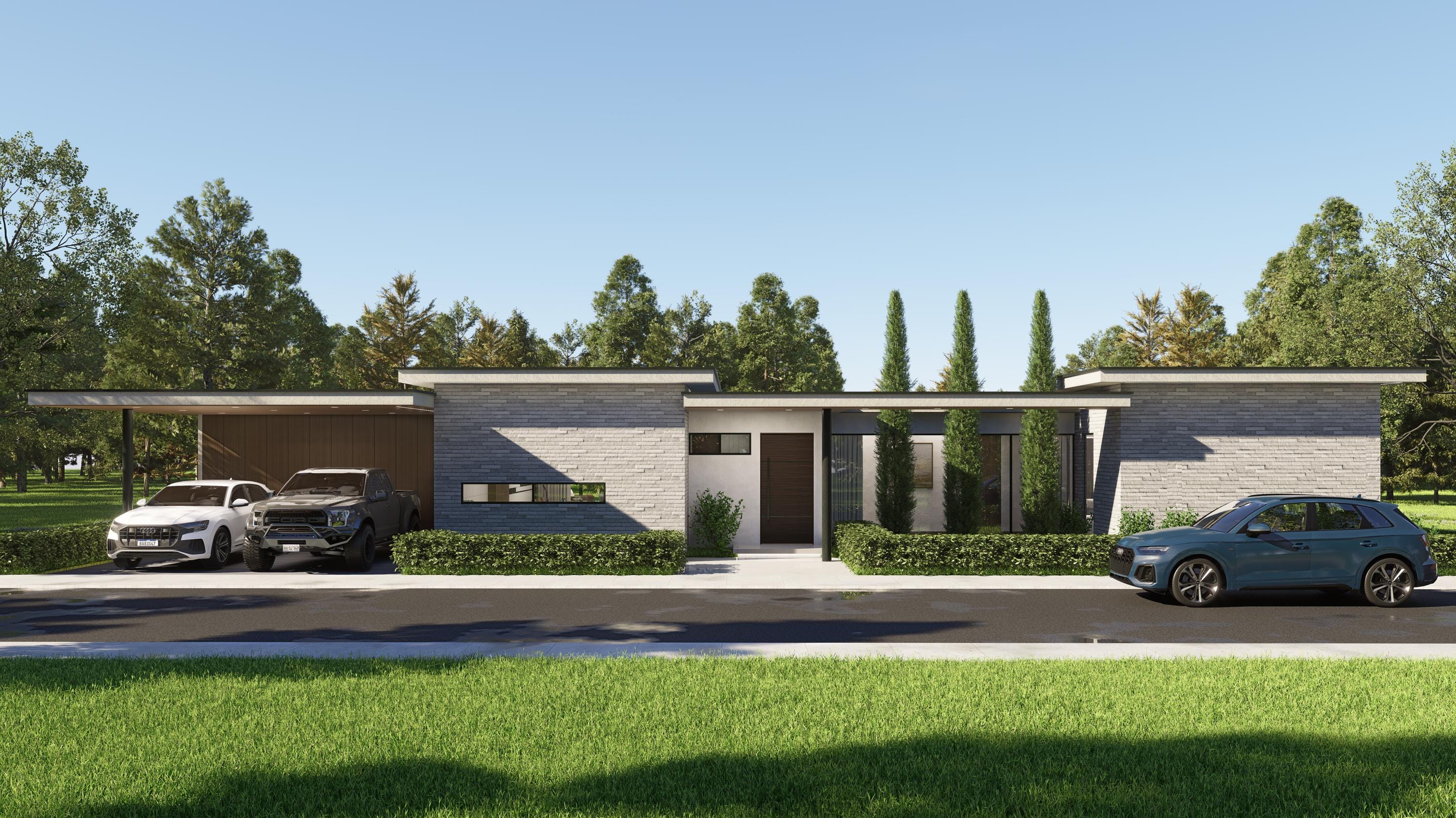 Modern House With Swimmingpool, 3 Bedroom, 3.5 Bath Home Plan With Free ...