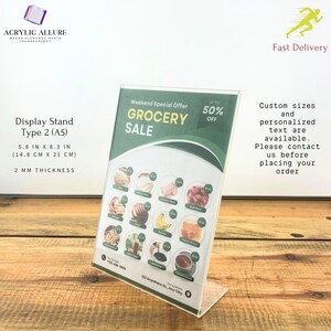 Soporte para menú de mesa, carpas para mesa de restaurante, soporte de exhibición de mesa para cafetería, soporte para menú personalizado, soporte de mesa de madera, soporte para letrero de acrílico