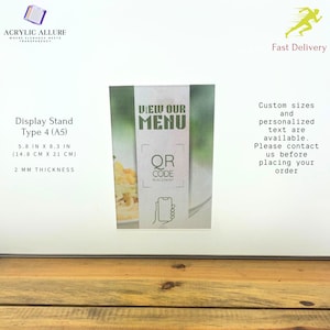 Espositore da parete in acrilico trasparente A5 con adesivo – Perfetto per uso domestico o in ufficio, porta cartelli, menu personalizzato, porta menu